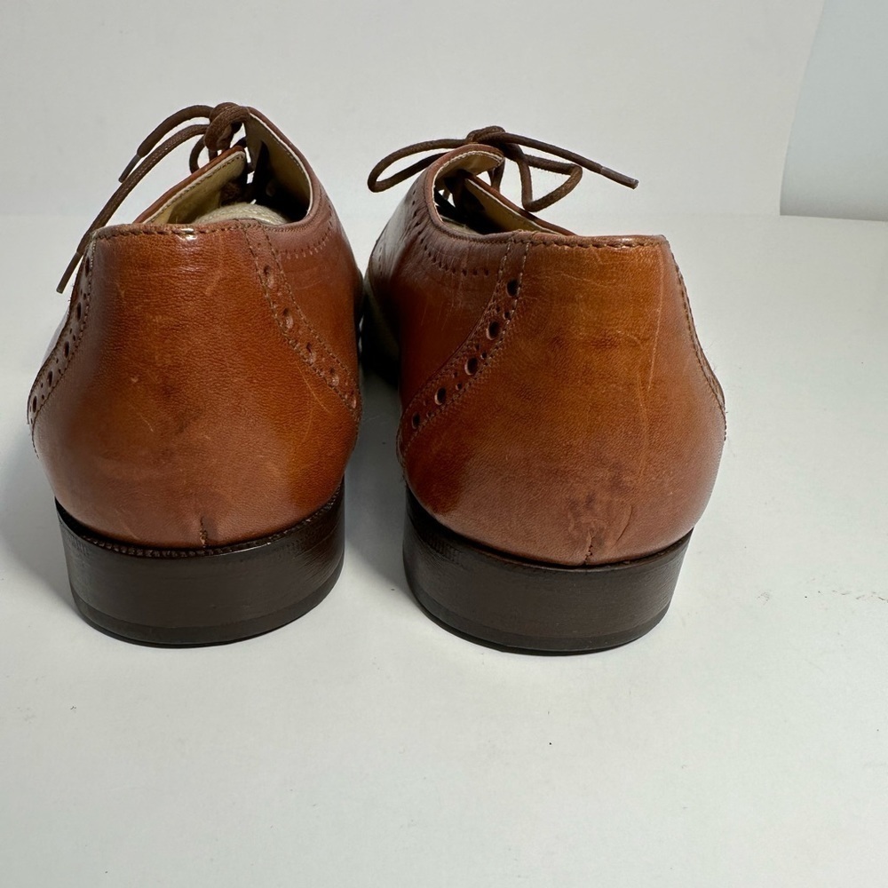 TOSI Thirty Five 35 Made In Italy Leather Fabric Brown Tan Oxford Derby Shoes 9 - Picture 8 of 11
